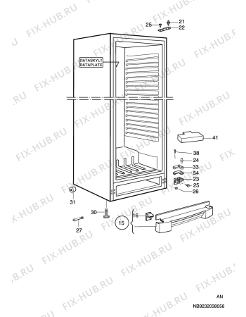 Взрыв-схема холодильника Electrolux ERE34700S - Схема узла C10 Cabinet